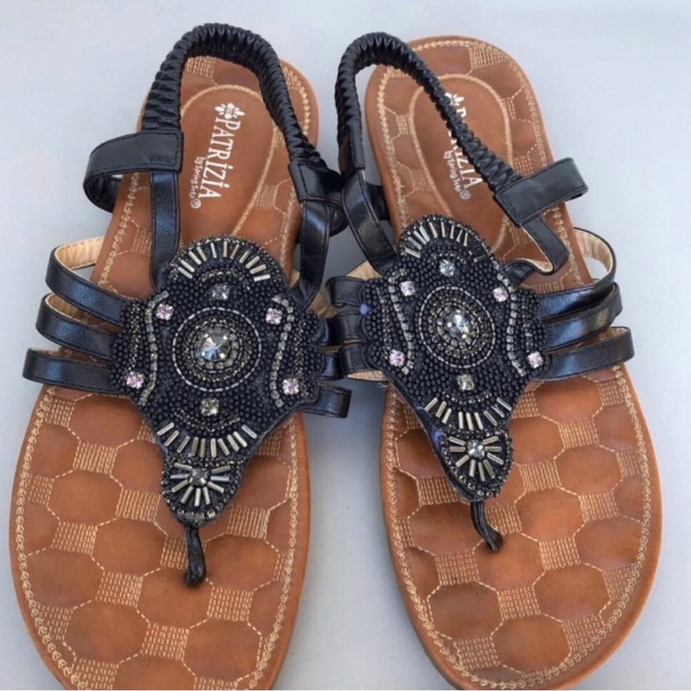 Patrizia By Spring Step Cleonata Rhinestone Thong Sandals. Size 10.